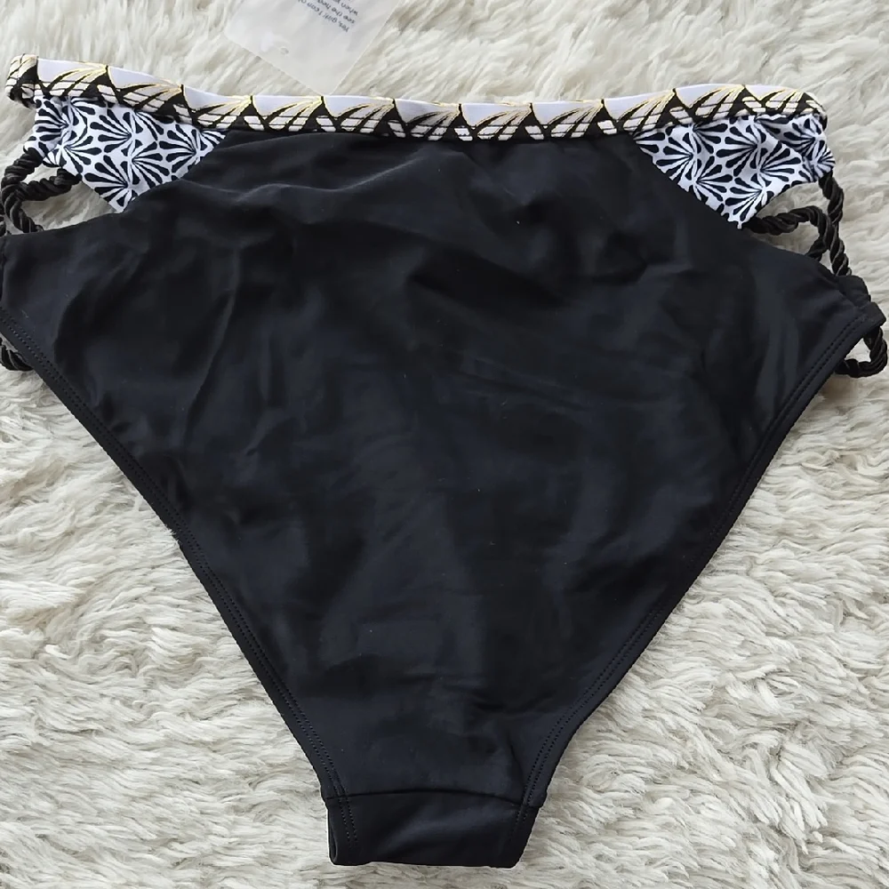 NWT Ashley Graham × Swimsuits For All Hi-Rise Open-side Bikini Bottom US 8 - Picture 1 of 8